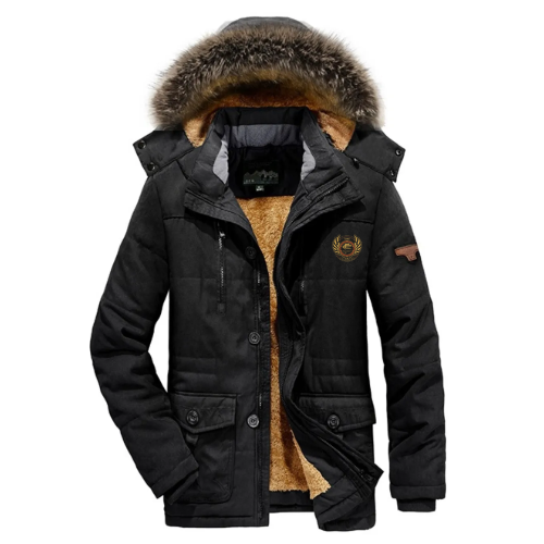 5280 Long Sleeve Puffer Coat with Faux Fur Hood