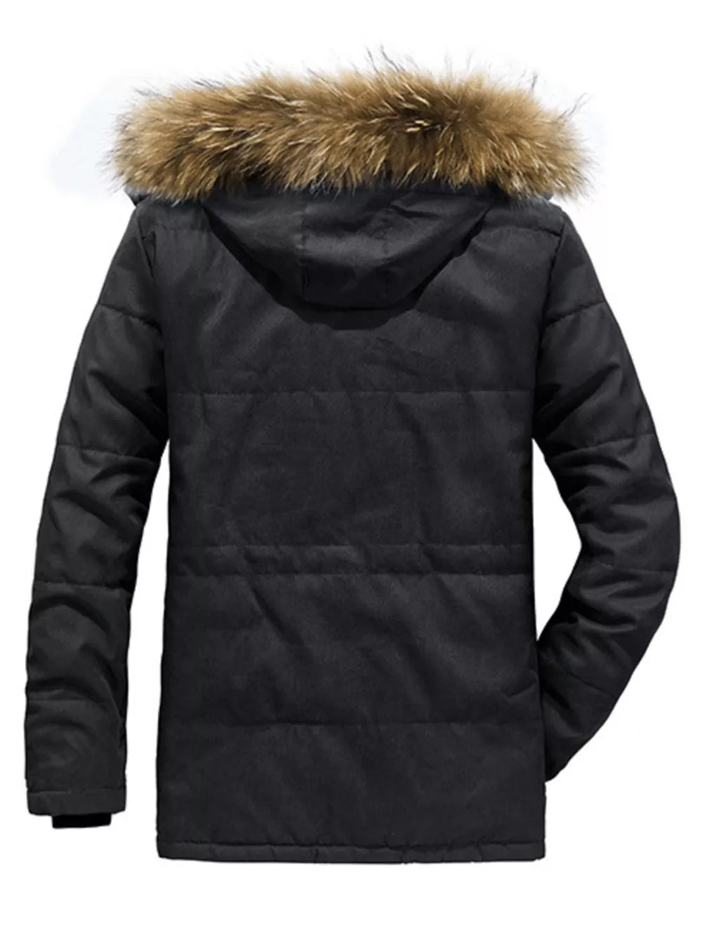 5280 Long Sleeve Puffer Coat with Faux Fur Hood